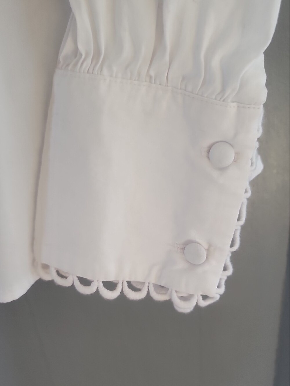 Zara White Ruffle-Trim Button-Front Blouse - Picture 3 of 4